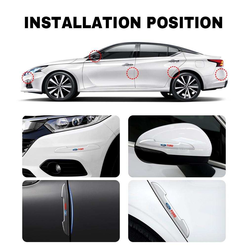 AACX1 Car Door Edge Protective Stickers Anti-Collision Strip For Ford Shelby Edge Taurus Mustang Fiesta Mondeo Fusion Explorer Escape