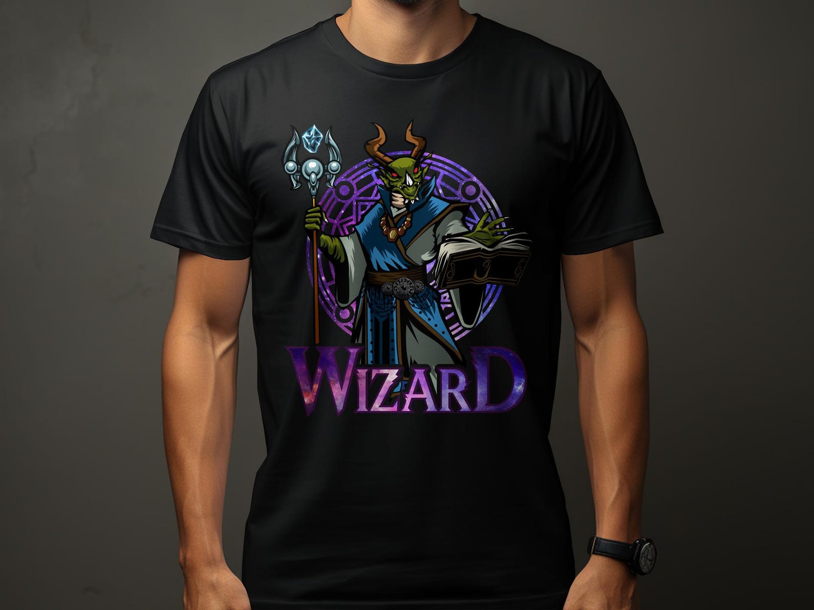 Dragoborn Wizard RPG Gamer T-shirt Fantasy Tabletop Gaming Roleplaying Gift Magic Wizard Graphic Tee Gaming Apparel XL