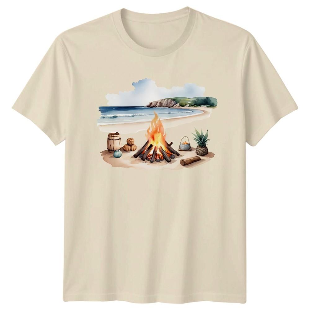 Beach Bonfire Camping Outdoors Unisexs TShirt Unisexs Tee Graphic Unisex Top