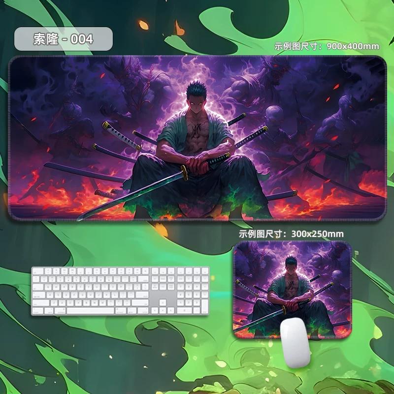 High Quality Roronoa Zoro ONE PIECE Leather Mouse Pad Oversized Small Cartoon Office Game E-sports Computer Keyboard Pad Table Mat Animation Periphery