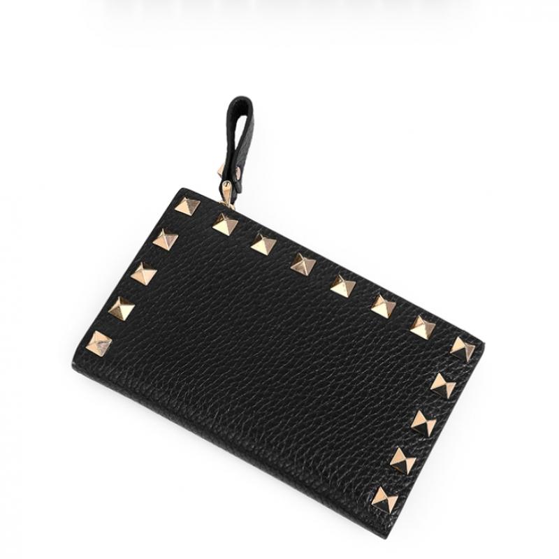 Valentino Rockstud Zip Card Holder P0605 Vsh 0no