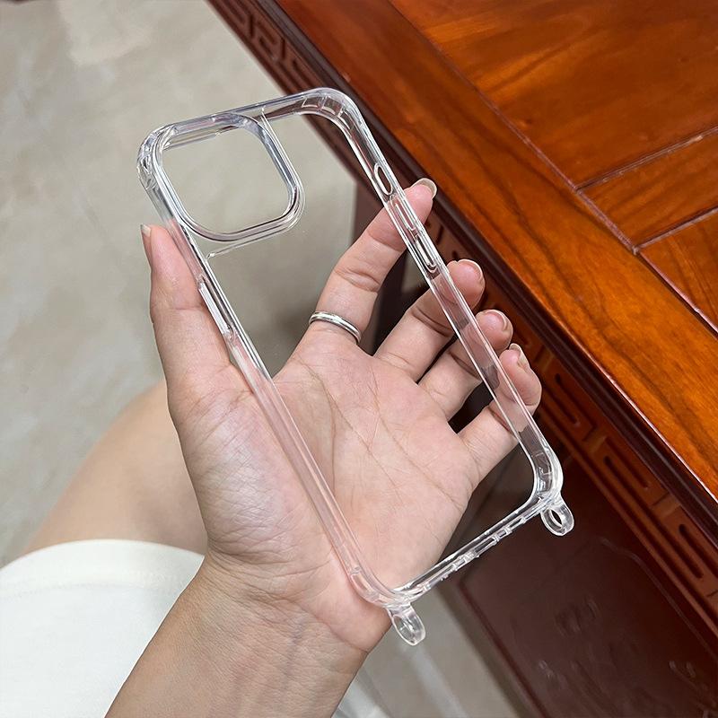 Applicable To Apple 15 Acrylic Two-in-one Lanyard Hole 16 Mobile Phone Case 13 Material IPhone Groove Case