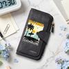 Vintage Summer Beach Pattern Long Wallet Portable Casual Card Holder Fashionable Daily Carry Purse