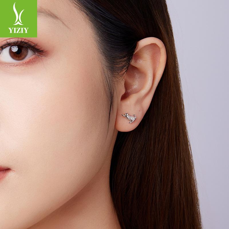 S925 Sterling Silver Cat Mini Stud Earrings, Playful And Cute Kitten Stud Earrings.