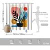 Abstract Plant & Shape Shower Curtain – Colorful Botanical Art, 2D Flat, Machine Washable, Includes Hooks, Multi-Size