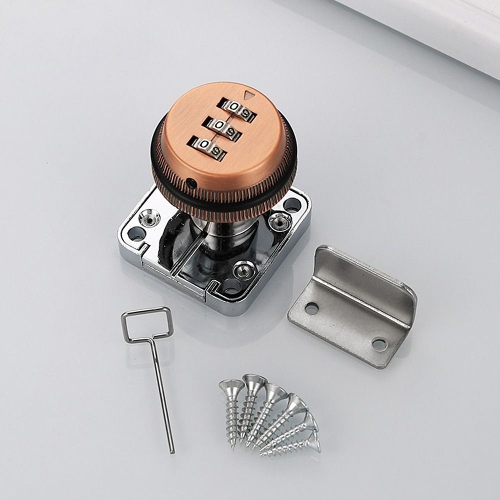 

New Zinc Alloy Drawer Combination Lock Home Security 3 Digital Code Password Locker Furniture Hardware Wardrobe Code Lock Drawer