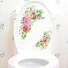 Flower Mural Toilet Decoration Stickers Bathroom Decors Self-adhesive Paintings Removable PVC Sticker 1Piece