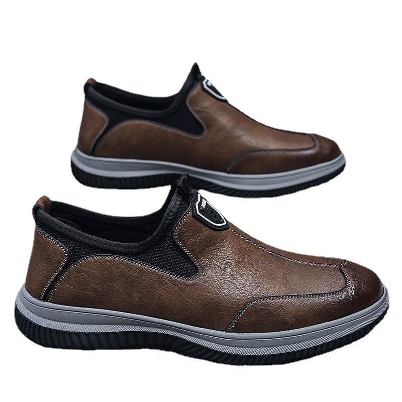 Herren Lederschuhe Herren Koreanische Version von Business Casual Lederschuhen Leichte und verschleißfeste Arbeitsschuhe Lässige Arbeits-Arbeitsversicherung le