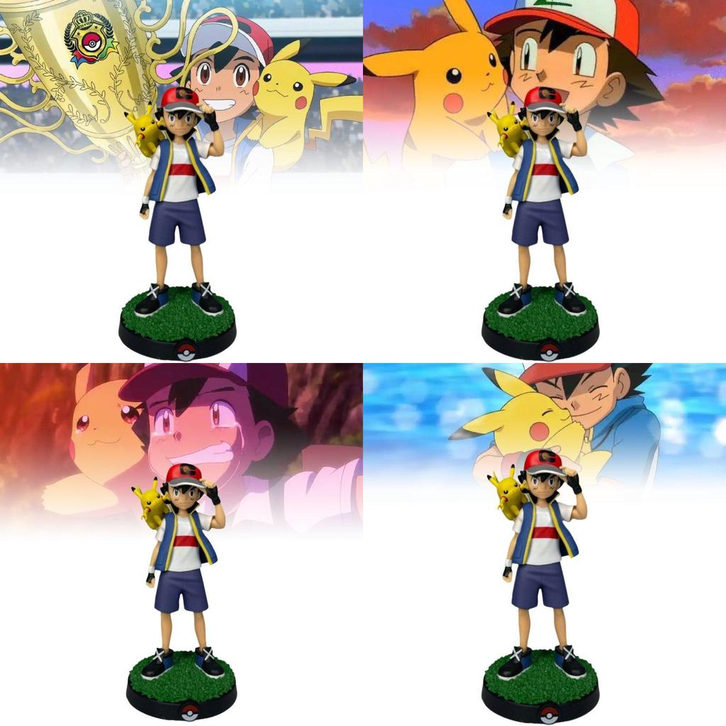 Niedliche Pikachu- und Ash-Figur, Sammlerstück, PVC-Modell, perfekt als Geschenk und Dekoration