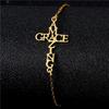 Gold English Letter Stainless Steel Bracelet Light Luxury High-End Cross Style Fashion Jewelry