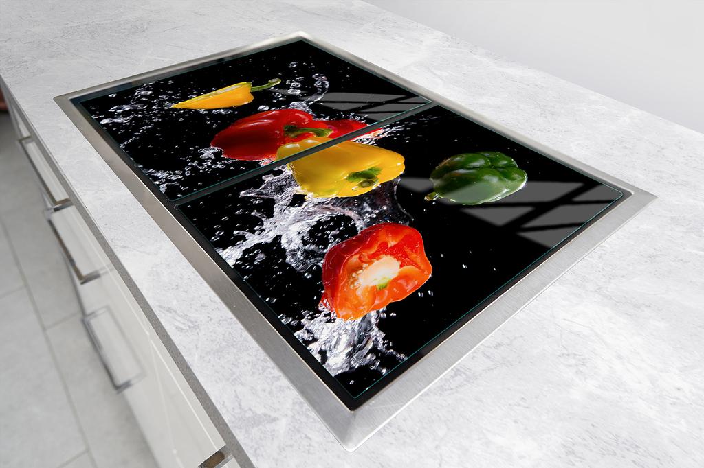 Glass protective plate for the stove 2x45x52 Paprika