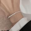 925 Silver Beaded Bracelet for Women Men Adjustable Handmade Ball Chain Jewelry Elegant Minimalist Party Wedding Gift