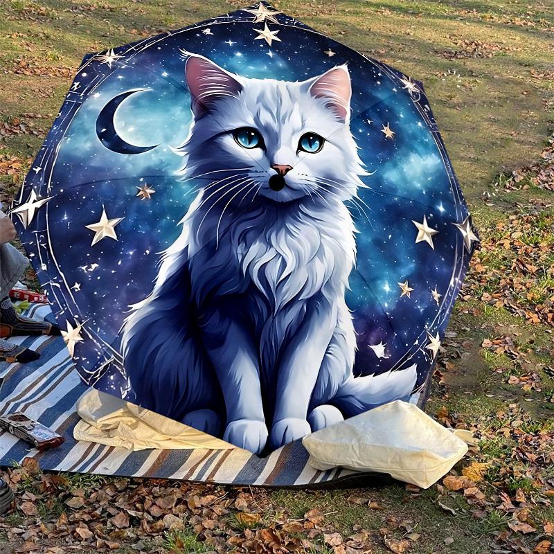 1PC cat zodiac Umbrella-8-Rib Reinforced, Automatic Open, Lightweight & Durable, Cute Fashion Accessory for Outdoor-P2691