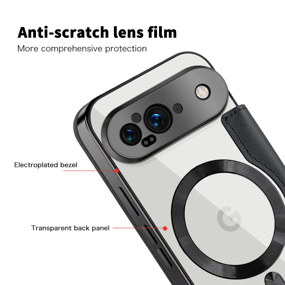 For Google Pixel 9 Case Compatible with MagSafe RFID Blocking Leather Phone Cover