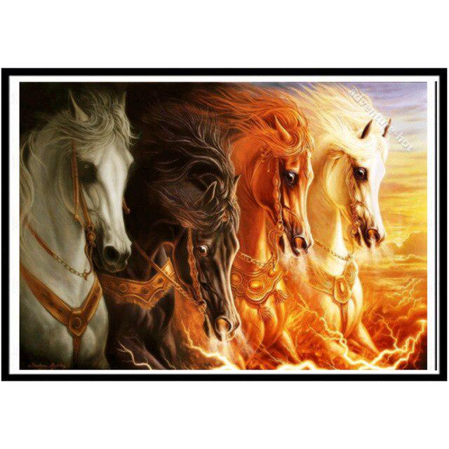 5D Diamond Painting Animal DIY Round Diamond Steed Embroidery Puzzle Mosaic Pattern Children