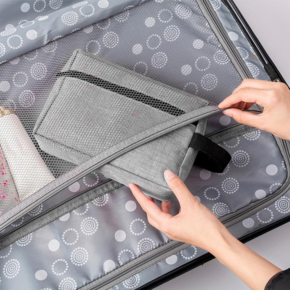 Oxford Waterproof Travel Portable Cosmetic Bag for Men Women Wash Kit Cosmetics Bag Handle Makeup Bag for Toiletries Accessories