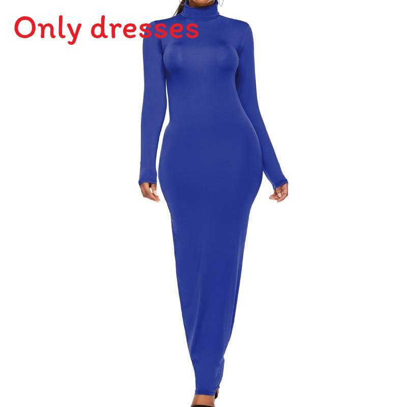 Long Sleeve Stretch Polyester Elegant Bodycon Dress For Office Women