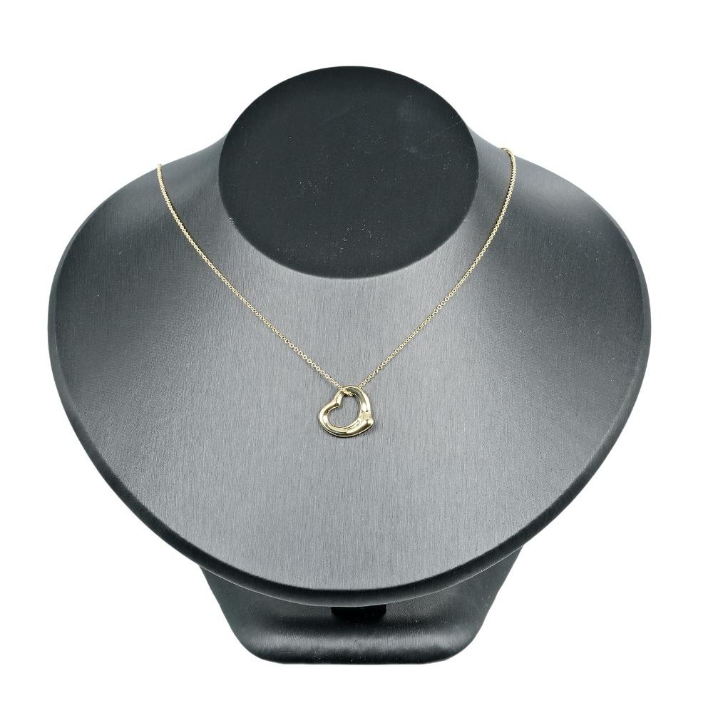TIFFANY&Co. Open heart Necklace K18 yellow gold 4.25g Women Used
