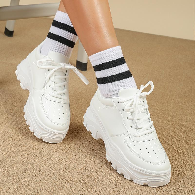 New low-top thick-soled heightened breathable casual sports board shoes large size 36