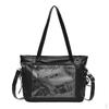 Cute Large Capacity Ita Bag Transparent Fashion Shoulder Tote for Students Black