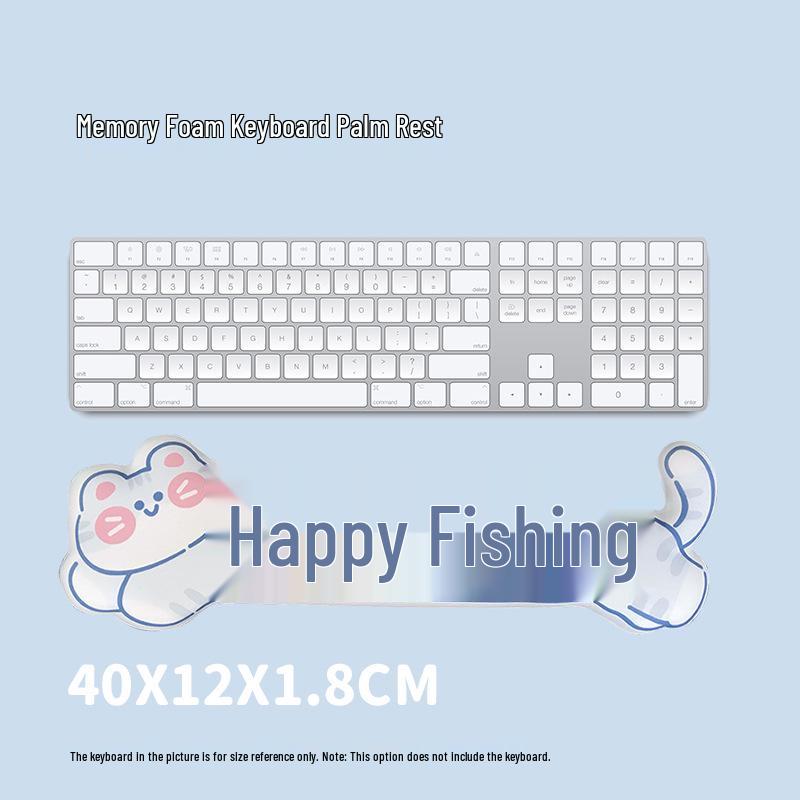 Cute Happy Fishing Wrist Support Mouse & Keyboard Pad for Office