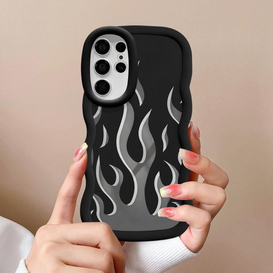Case for Samsung Galaxy S23 Plus S21 S22 Ultra S20 FE A26 S24 A25 S25 Soft Phone Cover A54 A55 A24 A36 A35 A34 Creative Flame