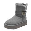 Real fur integrated Sangpo thick-soled snow boots women's velvet thickened warm large cotton shoes non-slip short boots