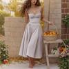 2026 Spring European & American Women's Sexy Halter Print Ruffle Dress