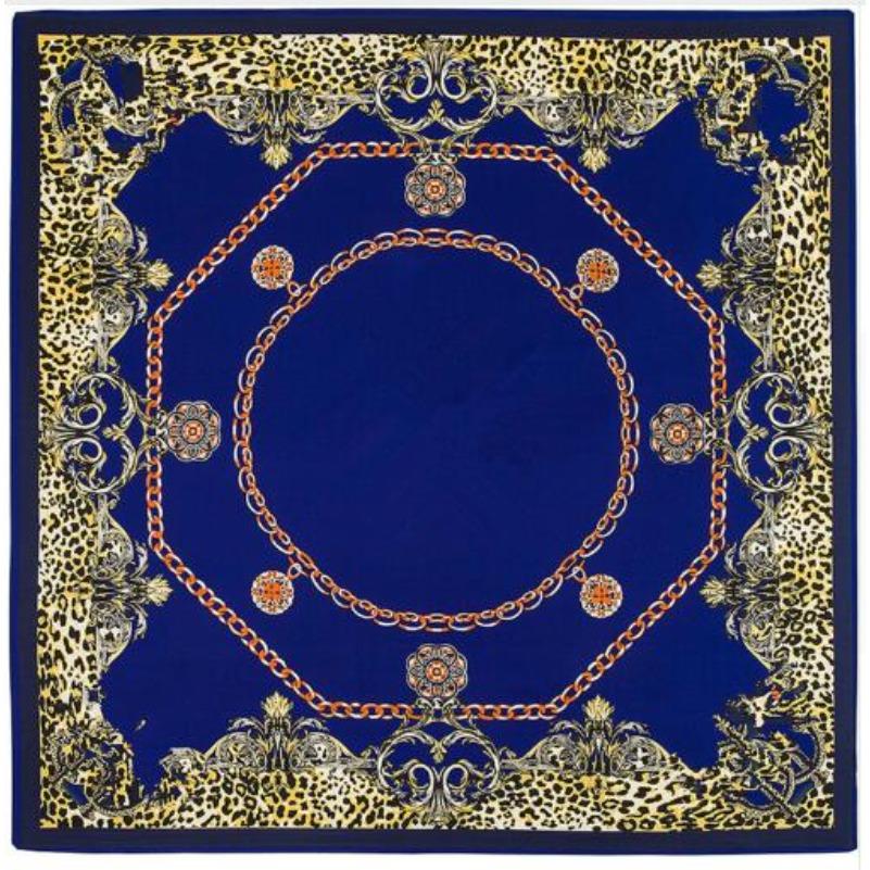 Luxury Brand Giant Scarf In 100% Silk Twill Silk Scarf For Women,Leopard Paisley Print Large 130cm Square Scarves Female Hijab