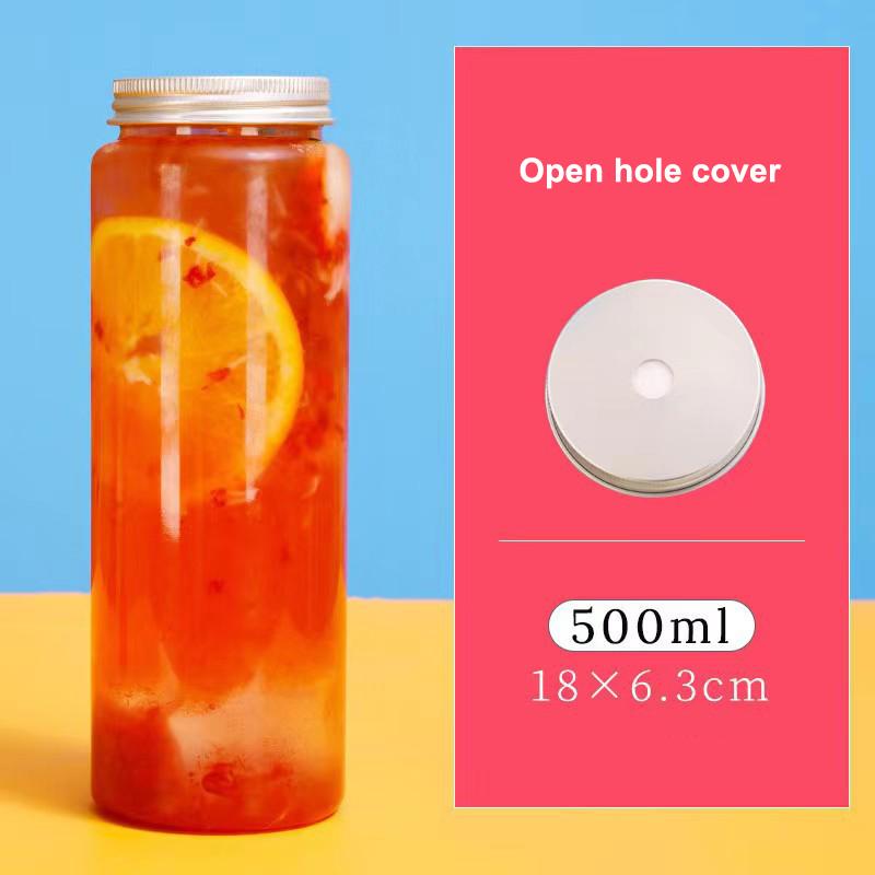 500ml Portable Fruit Juice Cold Brewed Tea Bottle Transparent Plastic Beverage Bottle Disposable Milk Tea Bottle