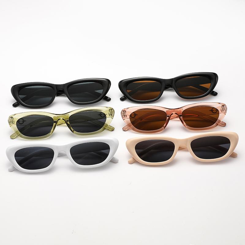 Fashion New INS Cat Eye Sunglasses Women Minimalist Retro Wide Leg Sun Glasses Female Stylish UV Protection