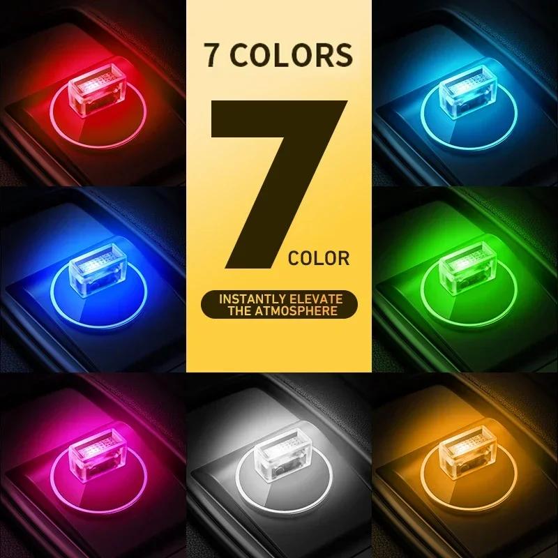

Mini USB LED Car Light - Interior Atmosphere Decorative Emergency Lighting Colorful Accessory for Auto PCs 1PCS