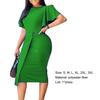 Formal Dress Solid Color Split Hem Summer Slim Crew Neck Dress for Wedding