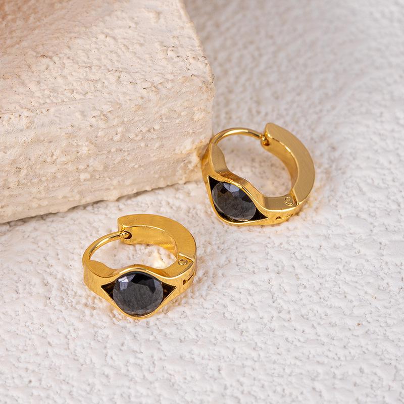 Elegante Wassertropfen Lila Zirkon Rhombus Titanstahl Ohrringe - Damen Hochwertige Nicht-verblassende Herzstecker