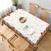 Merry Christmas Gingerbread Golden Snowflakes Tablecloth for Table Decor Winter Kitchen Dining Table Cloth Christmas Decorations