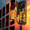 Metal LED Fridge Magnet Light Up Refrigerator Sticker  Souvenir of Yellow Crane Tower