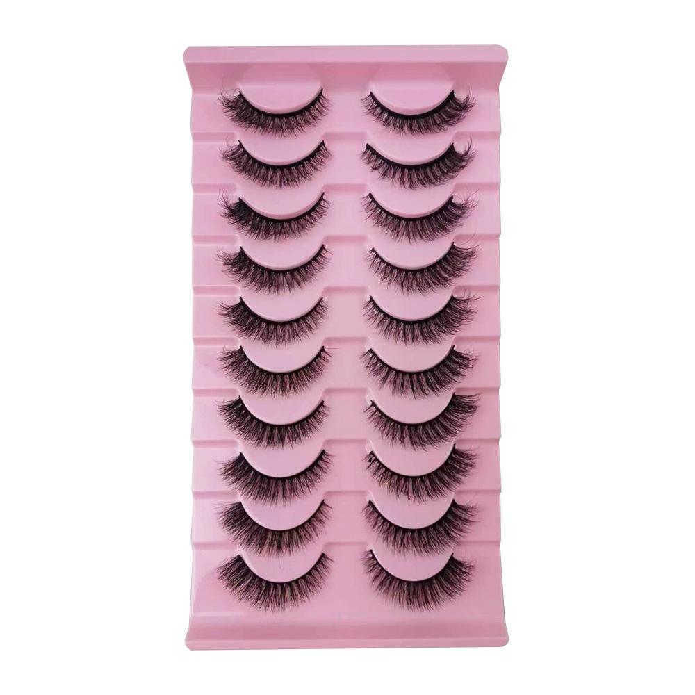 Fox Oblique Flying False Eyelashes, Half-eye Eyelashes, Dense Curled Chemical Fiber, Ten Pairs of Eyelashes