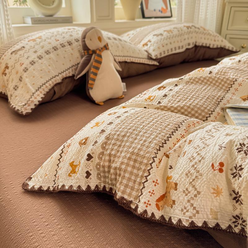 Class A Maternal And Infant Grade Cotton Double-Layer Gauze Shell Edge, Pure Cotton Quilt Cover Student Dormitory Bed