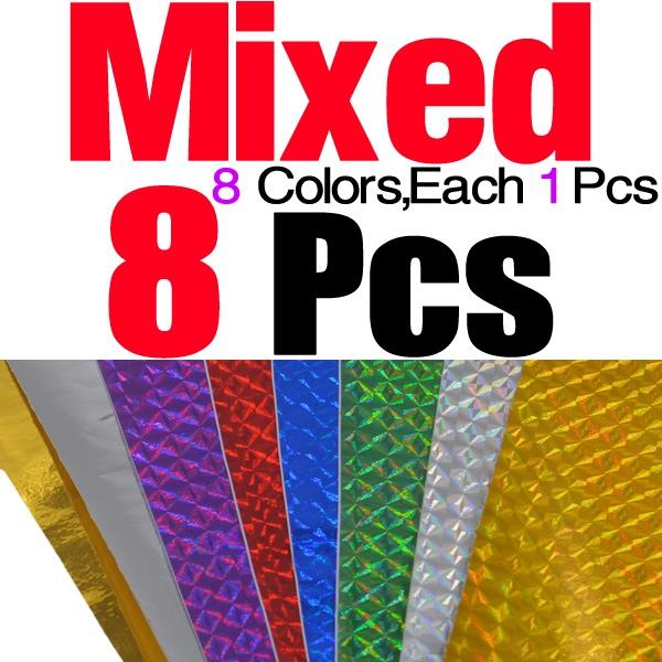 MNFT 6pcs 10*20cm Holographic Adhesive Film Flash Tape For Lure Making Fly Tying Materail Metal Hard Baits Change Color Sticker