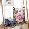 Romantic Pink Rose Laundry Basket with Fresh Flower Design for Bedroom Storage