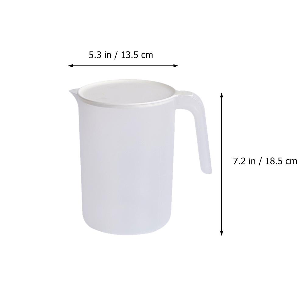 

1 Set Plastic Large Capacity Cold Water Kettle Set Transparent Pitcher Splash-Proof Cover Handle Design Cups Included Kitchen білий