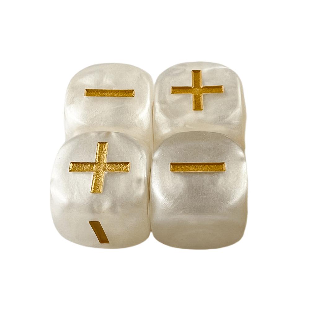 

Набор математических кубиков для детей — аксессуары для кубиков сложения и вычитания — шестигранные кубики со знаками плюс и минус marble white 4pc