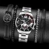 Geneva Calendar Men's Steel Band Watch - Fashionable Business Design