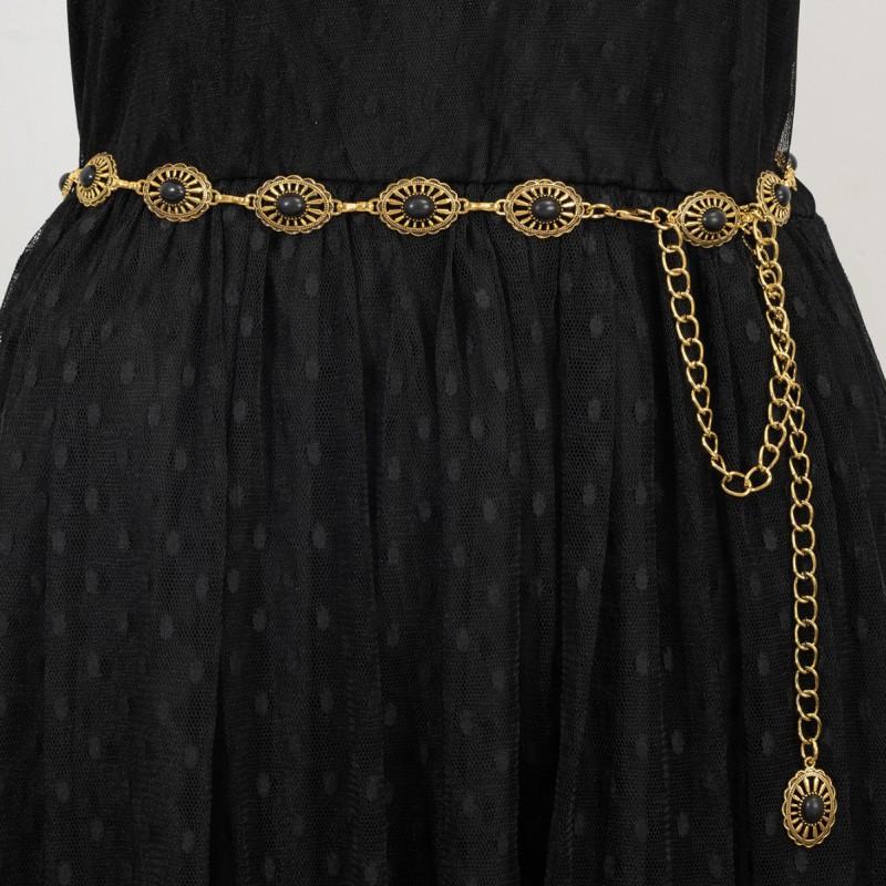 Bohemian Vintage Metal Waist Chain Women - Hollow Cut Out Adjustable Belt Accessory Fall Winter