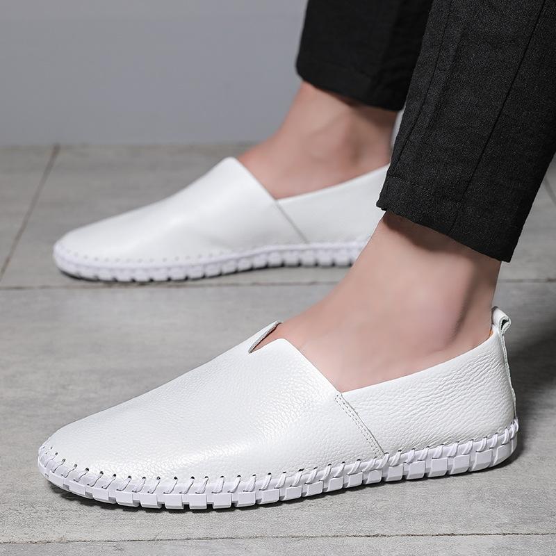 Large Size Men's Casual Shoes One-foot-story Cowhide Lazy Shoes Leather Shoes 48 Size 49 Size 50 Size