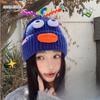 Autumn and Winter Children's Warm Knitted Hat Parent Child Wool Hat Girl Cute Cartoon Funny Eyes Tentacles Will Glow