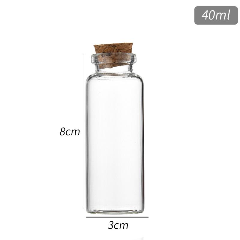 30mm Bayonet Cork Glass Wishing and Message Bottle for Agarwood Tea or Reagents