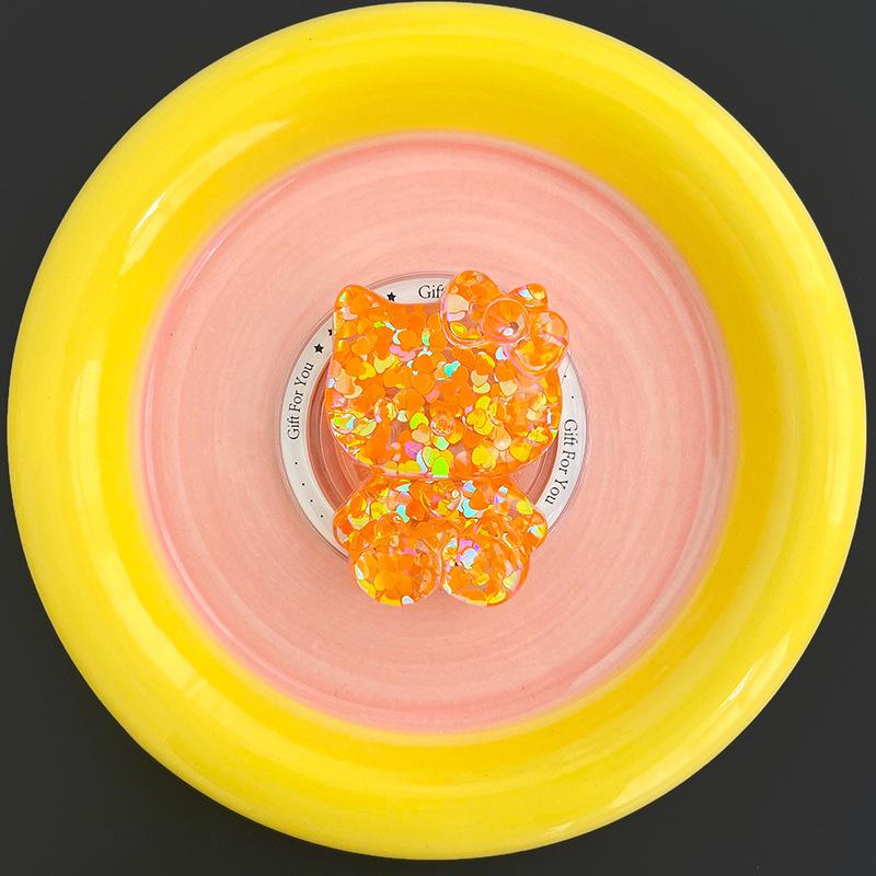 Creative Sequined Mobile Phone Airbag Bracket Magnetic Suction Retractable Magsafe Cartoon Kt Cat Drama Desktop Bracket