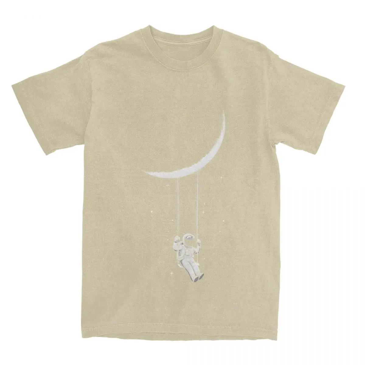 

Винтажная футболка Забавный астронавт 100 хлопок футболки Moon Swing досуг футболка для пары летние топы с коротким рукавом 2XL