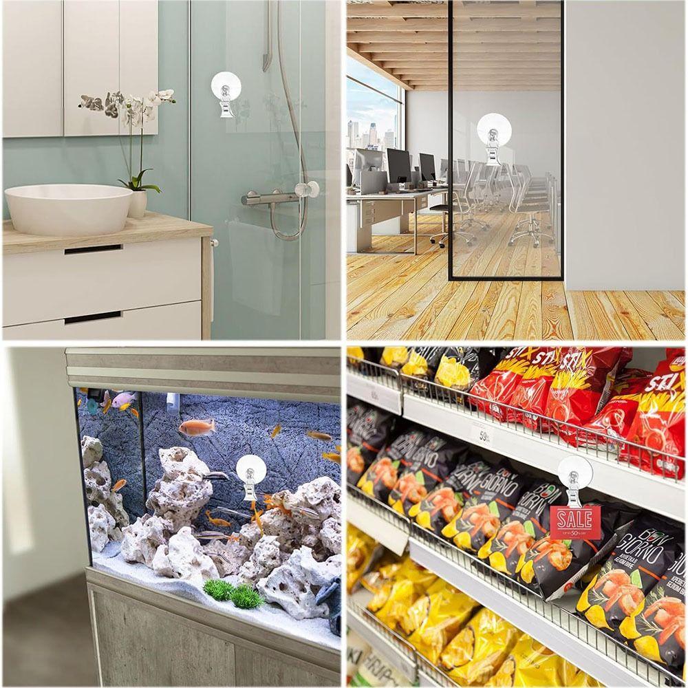 10Pcs 360° Rotatable Suction Cup Clip Durable Retail Sign Clip Price Tag Holder  Kitchen Use
